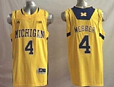 Michigan Wolverines 4 Chris Webber Yellow College Basketball Jersey,baseball caps,new era cap wholesale,wholesale hats